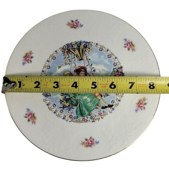 My Valentine 1980 Royal Doulton Courting Couple Plate Victorian Floral Vintage - Picture 4 of 6